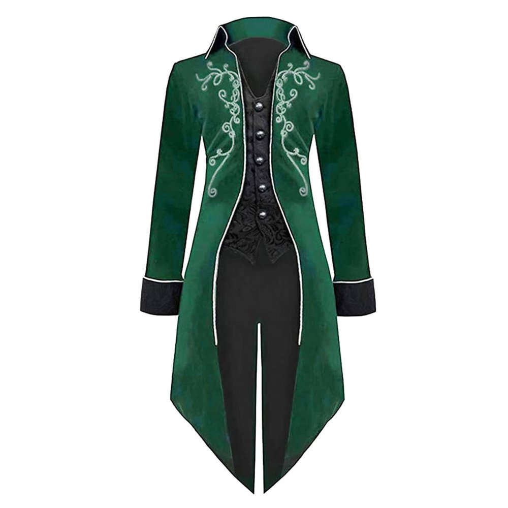 Men's Vintage Slim-Fit Medieval Gothic Tailcoat Costume Jacket