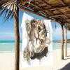 Cat Beach Towel for Women and Men, Funny Cat Design, Extra Large, for Swimming, Pool, Camping, Yoga, Fitness and Sports view 2