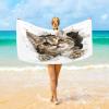 Cat Beach Towel for Women and Men, Funny Cat Design, Extra Large, for Swimming, Pool, Camping, Yoga, Fitness and Sports view 3
