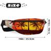 Vintage Wooden Belt Bag for Women and Men, Palm Tree Sunset, Crossbody, Adjustable Strap, Black view 3