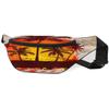 Vintage Wooden Belt Bag for Women and Men, Palm Tree Sunset, Crossbody, Adjustable Strap, Black view 4