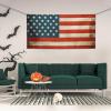 Large Vintage-Style American USA Flag Banner, Customizable, with Hanging Rope view 2