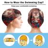 Swim Cap for Men and Women, Stretchable, for Long Hair, Soft, Comfortable, Non-Slip, Bird Pattern view 3