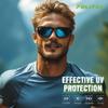 Foliful Polarized Sports Sunglasses for Men, B01 Gray/Dark Blue/Green, Medium view 3