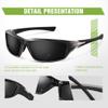 Foliful Polarized Sports Sunglasses for Men, B01 Gray/Dark Blue/Green, Medium view 4