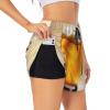 SDEGTHO Beer Foam 2-in-1 Women's Shorts, Sport Shorts, Running Shorts with Pockets, Black, XX-Large view 1