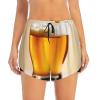 SDEGTHO Beer Foam 2-in-1 Women's Shorts, Sport Shorts, Running Shorts with Pockets, Black, XX-Large view 2