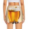 SDEGTHO Beer Foam 2-in-1 Women's Shorts, Sport Shorts, Running Shorts with Pockets, Black, XX-Large view 3