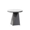 Modern Round Metal-Frame Slate Side Table view 1