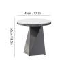 Modern Round Metal-Frame Slate Side Table view 2
