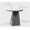 Modern Round Metal-Frame Slate Side Table view 3