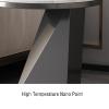 Modern Round Metal-Frame Slate Side Table view 4