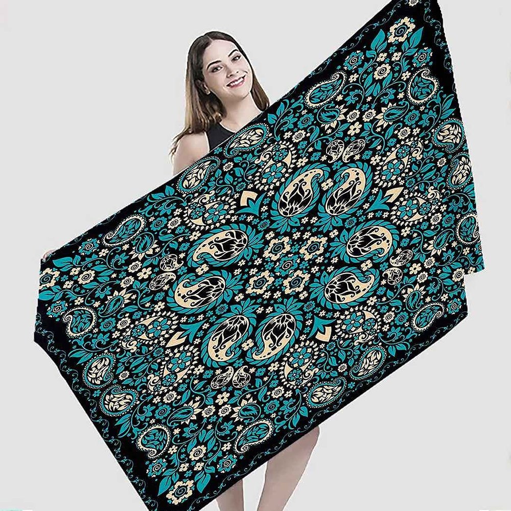 Aesthetic Beach Towel for Teenage Girls, Sand-Free Superfine Fiber Towel for Women, Spa, Gym, Fitness, Hawaii, Swimming Lessons, Beach, Water Activities and Tropical Vacations