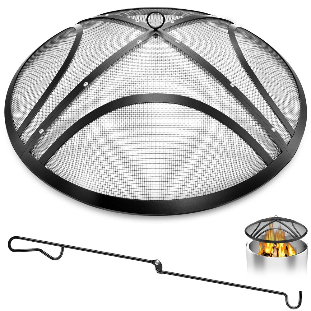 TUSGENK ARC Fire Pit Spark Screen, 22 in., with Handle and Screen Hook