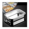 NJDQFA 45 × 35 cm, 20 cm Stackable Rectangular Stainless Steel Food Container with Handle view 1
