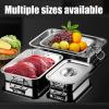 NJDQFA 45 × 35 cm, 20 cm Stackable Rectangular Stainless Steel Food Container with Handle view 2
