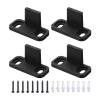 sourcing map POM Universal Sliding Door Floor Guides, Flat Bottom, Black, 4-Pack view 1