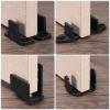 sourcing map POM Universal Sliding Door Floor Guides, Flat Bottom, Black, 4-Pack view 4