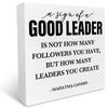 kisoyo Leader Gifts, Thank-You Appreciation Gift for Leaders, Bosses, Mentors & Teachers, Retirement Birthday Gift, Good Leader Wooden Box Sign, Desk Decor, 5 x 5 Inches view 1