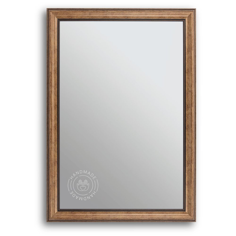 CLAMARO Paris Wall Mirror, Baroque Style, Antique Brown Wood Frame, 30 x 155 cm