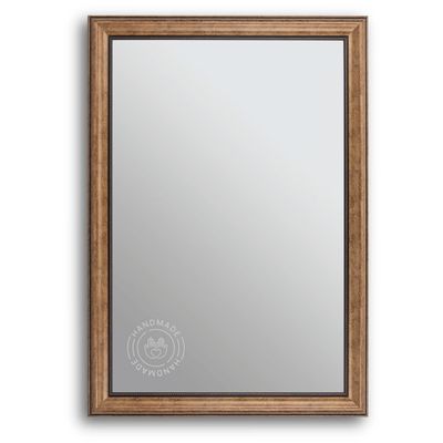 CLAMARO Paris Wall Mirror, Baroque Style, Antique Brown Wood Frame, 70 x 100 cm