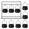 pofluany Candy Bowl with Metal Stand, Halloween Party Supplies, 3/9 Bowls, Cauldron, Treats, Iron Rack, Bucket, Decoration, 9 Pieces view 1