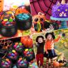 pofluany Candy Bowl with Metal Stand, Halloween Party Supplies, 3/9 Bowls, Cauldron, Treats, Iron Rack, Bucket, Decoration, 9 Pieces view 3