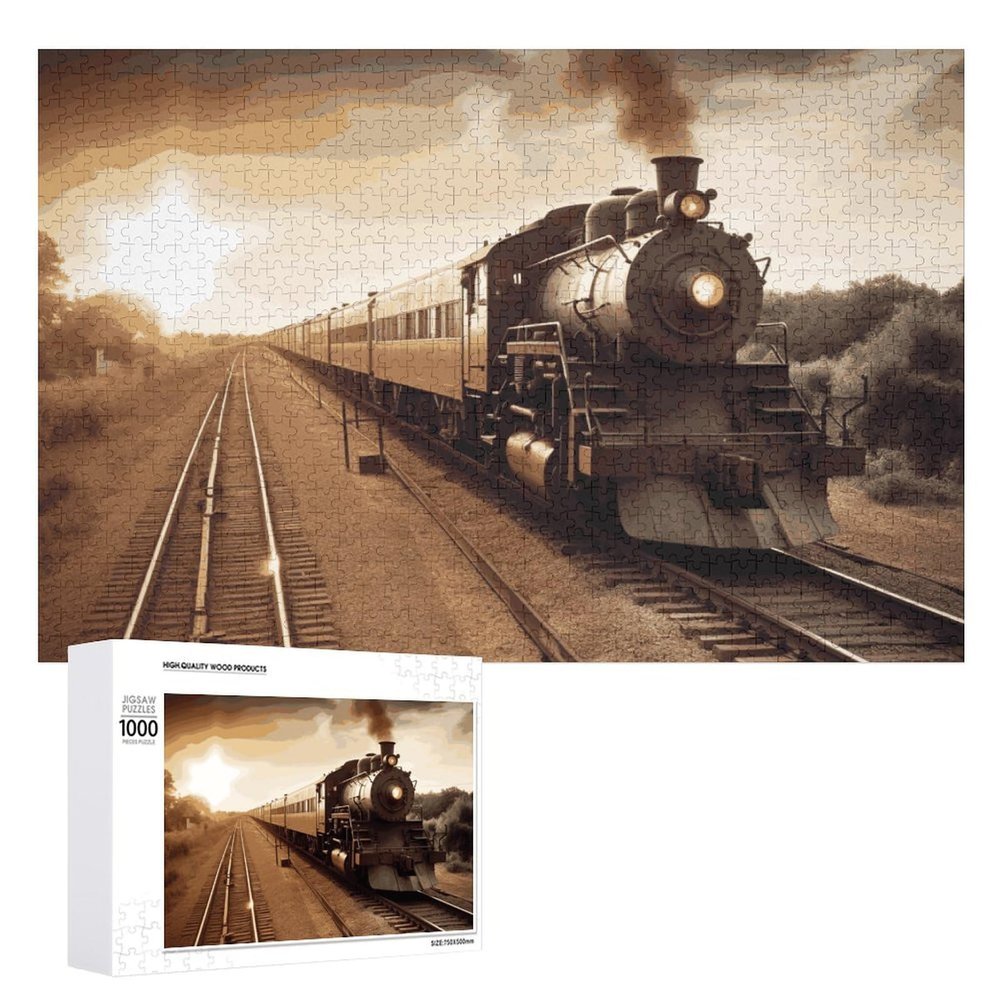 1000-Piece Personalized Train and Railway Jigsaw Puzzle