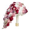 Yanonug Pink Ribbon Rose Bridal Bouquet, Red, Purple and Pink view 2