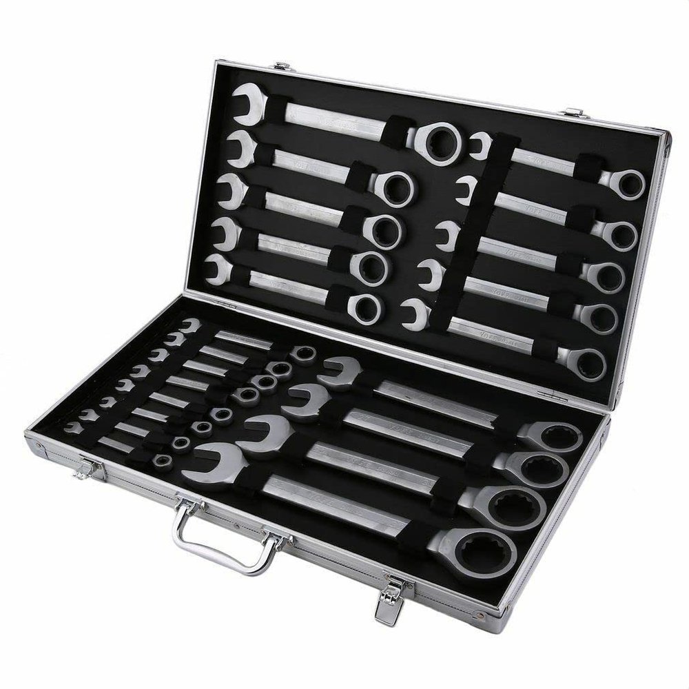 Wulimasun 22-Piece Ratcheting Combination Wrench Set, 6–32 mm
