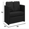 Keyroto Convertible Sofa Bed, 2-Seater, Black Fabric view 2