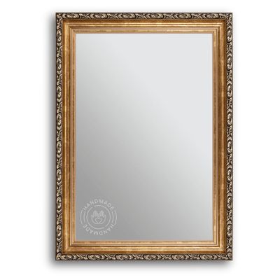 CLAMARO WIEN Wall Mirror, Antique Baroque, Bronze Spruce Wood Frame, 30 x 140 cm