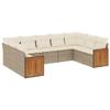 Juroupi 9-Piece Outdoor Garden Sofa Set with Cushions, Gray PE Rattan view 2
