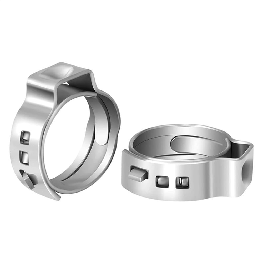 EQQHJL Single-Ear Hose Clamps, 5-Pack, 304 Stainless Steel, 28.4–31.6 mm