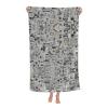 BREAUX Newspaper HD-Print Quick-Dry Microfiber Bath Towel, White view 1