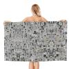 BREAUX Newspaper HD-Print Quick-Dry Microfiber Bath Towel, White view 2