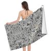 BREAUX Newspaper HD-Print Quick-Dry Microfiber Bath Towel, White view 3