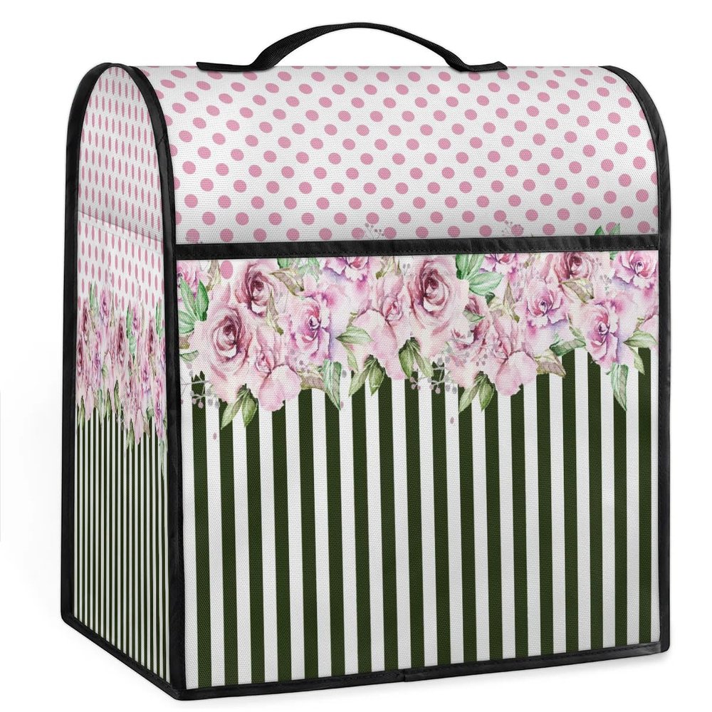 Polka Dot Stripe Roses Dust Cover for Stand Mixers and Coffee Machines