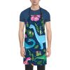 Dinosaur Tropical Leaves and Flowers Kitchen Apron with 2 Pockets, 33 x 28 in view 1