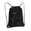EdWal Drawstring Backpack, Black Marble Print, Gym Bag with Zipper Pocket, Black, One Size view 2
