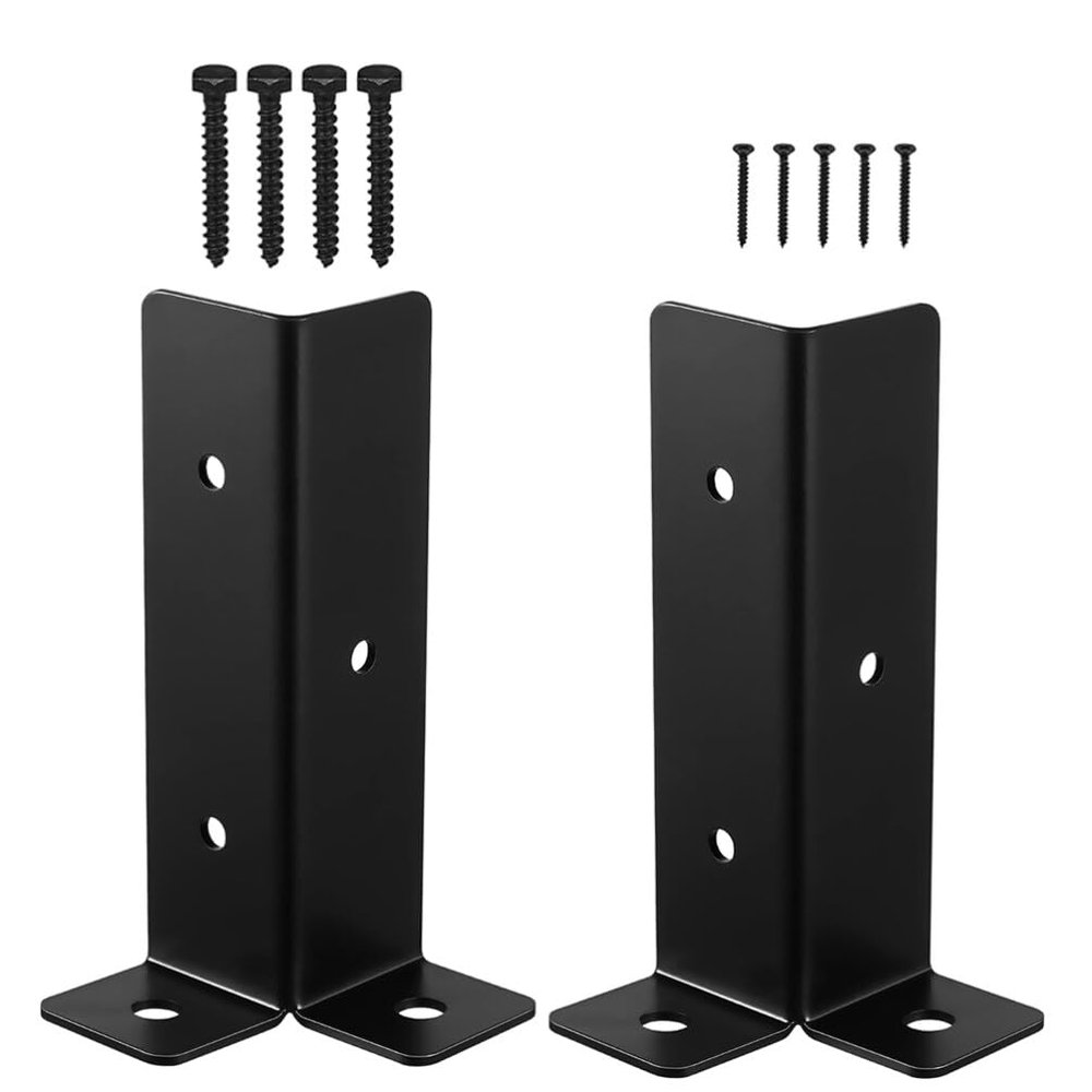 Toddmomy 1-Set Metal Ground Brackets for Garden Fences, Fence Support Base Kit, Sturdy