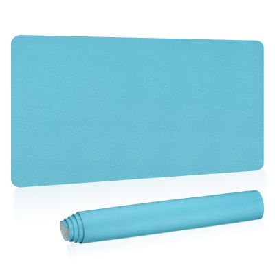 PATIKIL Blue PU Leather Desk Mat