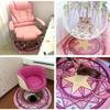 Wood Stake Ring Print Pattern Round Floor Mat, 80 cm view 4