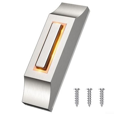 Classic Wired LED Doorbell Button, Metal Wall-Mount
