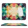 Square Mouse Pad with Non-Slip Rubber Base, Geometric Circle Design, Stitched Edge, 20.1 x view 1