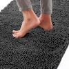 Avilia Non-Slip Bathroom Rug, Soft Microfiber, Gray, 80 x 50 cm view 3