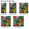 Eslifey Shower Curtain with 10 Shower Curtain Hooks, Tropical Leaves, Flowers and Butterflies, 168 x 183 cm view 4