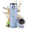 Maverton Engraved Travel Mug, 400 ml, with LED Temperature Display, Blue view 1