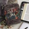 LACIYISON Moose American Flag Leaf Print Bible Cover, Waterproof PU Leather Zipper Bible Bag with Adjustable Strap view 4