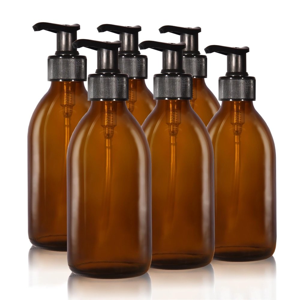 Oputec 6-Pack 250 mL Amber Glass Soap Dispensers – Up to 70% Savings